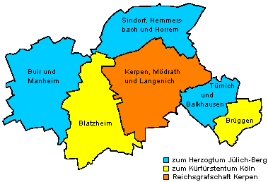 Gliederung der Kerpener Stadtteile bis 1794